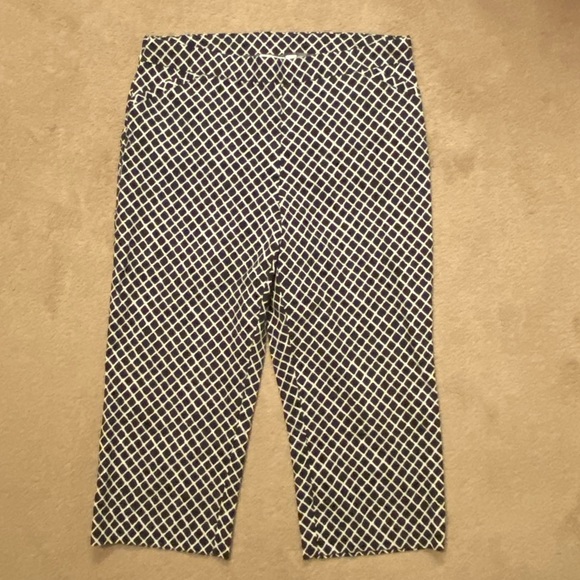 Kim Rogers black white Capri stretch pants size 16 - Picture 3 of 9